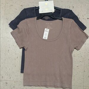 Brand New: Pink Rose  Scoop Neck Tops Set